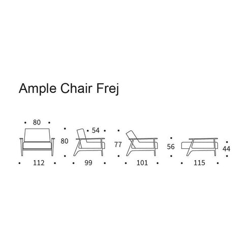Ample Frej Easy Chair with Armrests / Black Oak
